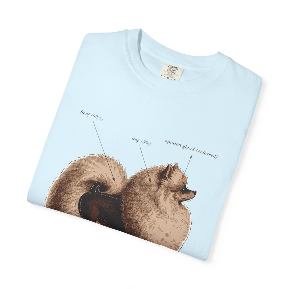Chambray — Folded | Pomeranian 'Mostly Floof' Garment-Dyed Tee