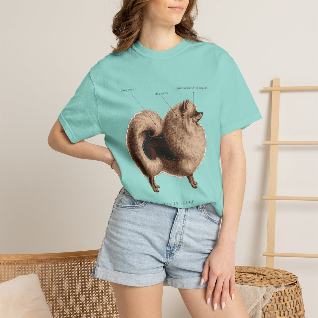 Chalky Mint — Lifestyle | Pomeranian 'Mostly Floof' Garment-Dyed Tee