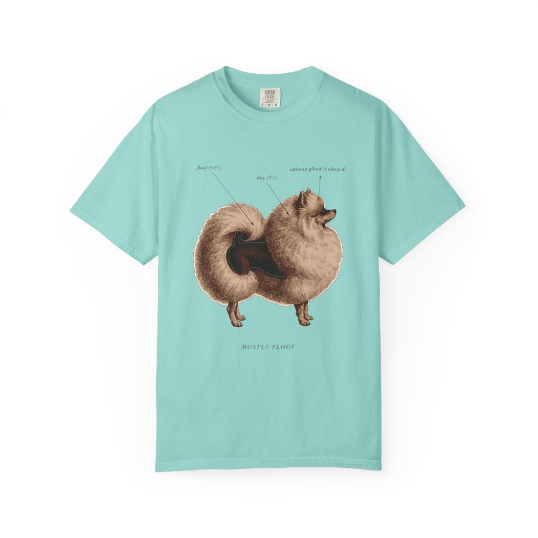 Chalky Mint — Front | Pomeranian 'Mostly Floof' Garment-Dyed Tee