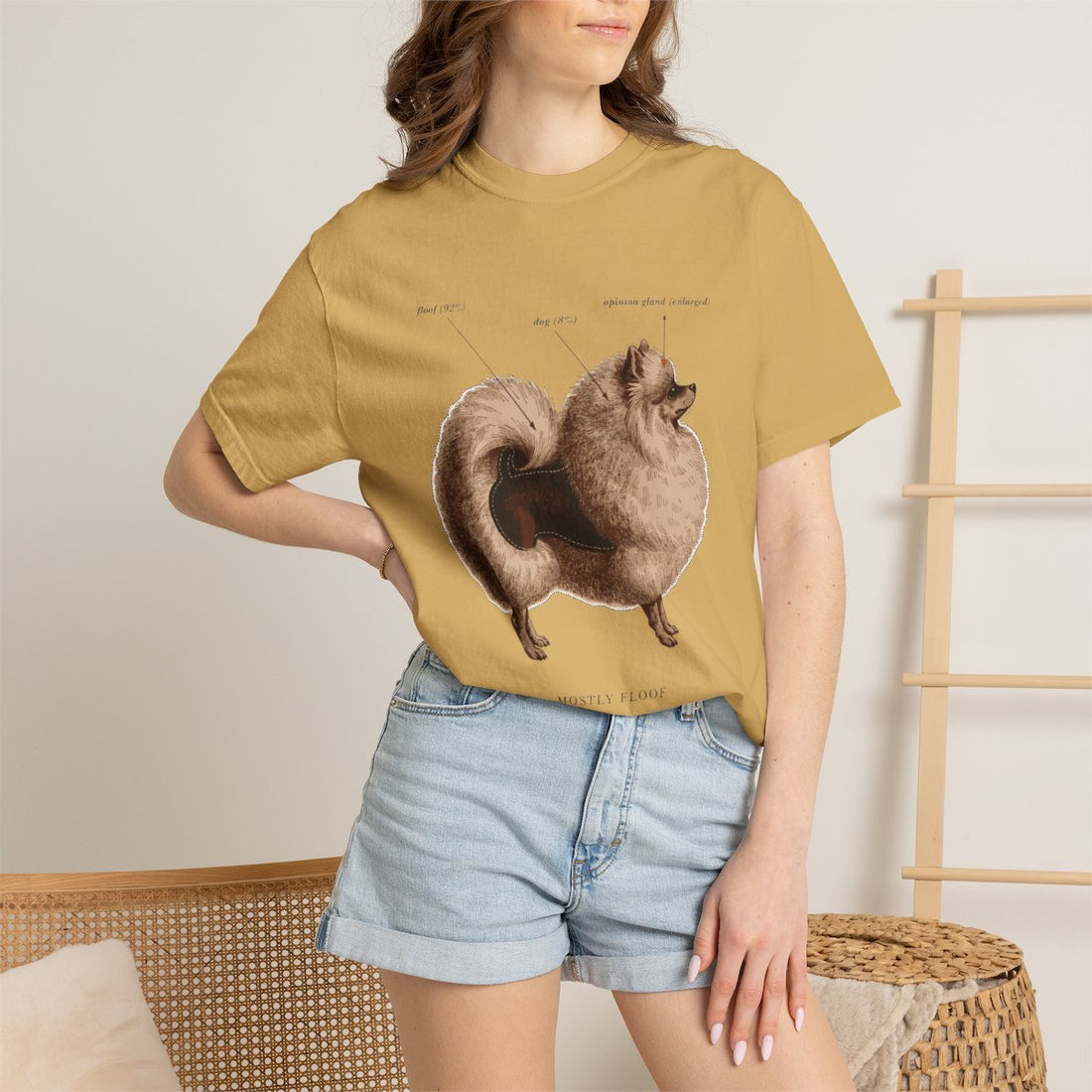 Mustard — Lifestyle | Pomeranian 'Mostly Floof' Garment-Dyed Tee