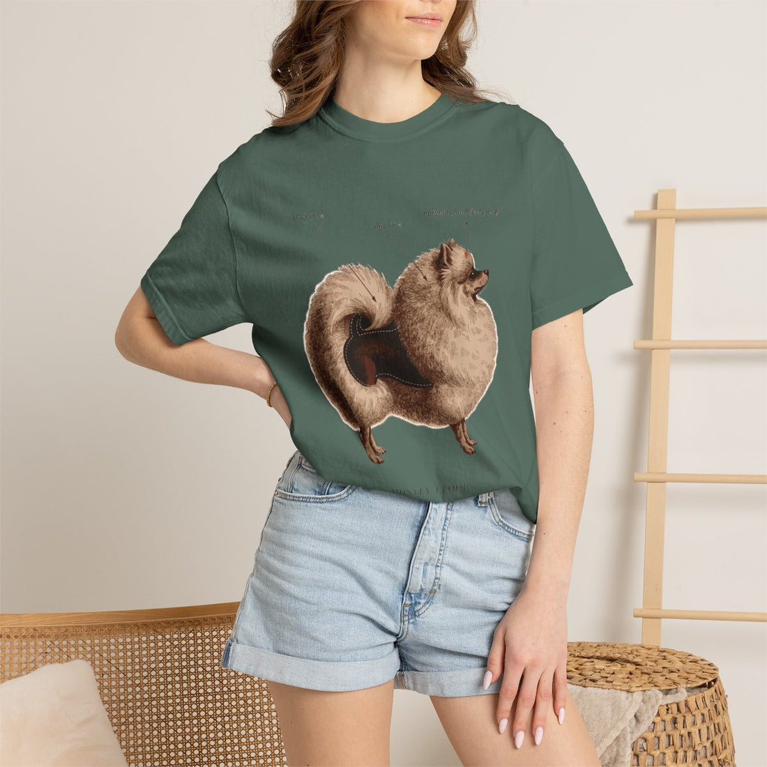 Blue Spruce — Lifestyle | Pomeranian 'Mostly Floof' Garment-Dyed Tee