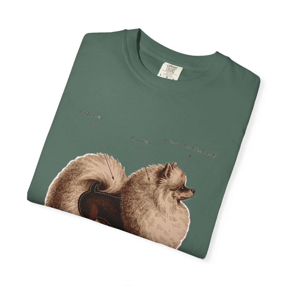 Blue Spruce — Folded | Pomeranian 'Mostly Floof' Garment-Dyed Tee