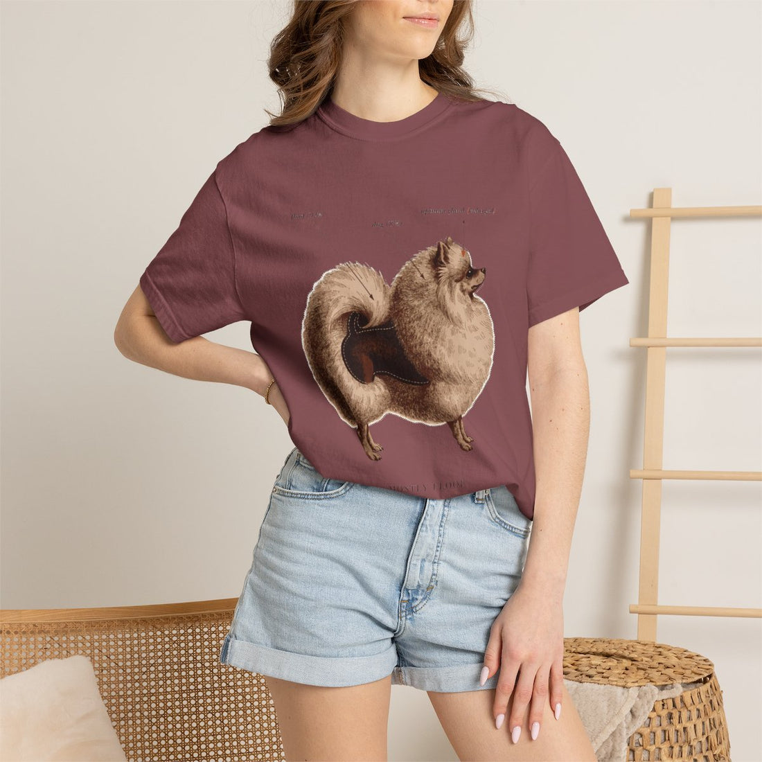 Brick — Lifestyle | Pomeranian 'Mostly Floof' Garment-Dyed Tee
