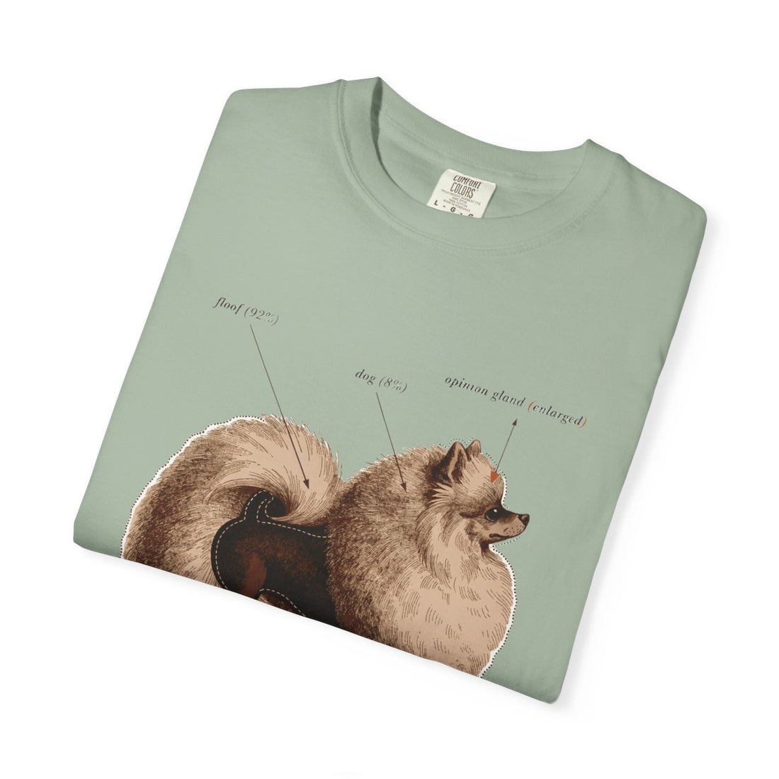 Bay — Folded | Pomeranian 'Mostly Floof' Garment-Dyed Tee