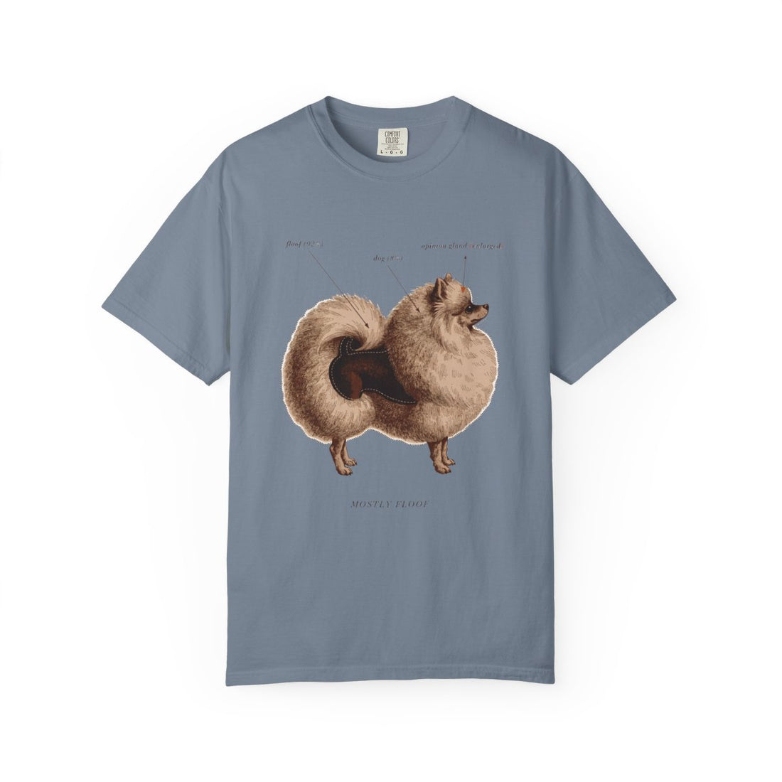 Blue Jean — Front | Pomeranian 'Mostly Floof' Garment-Dyed Tee