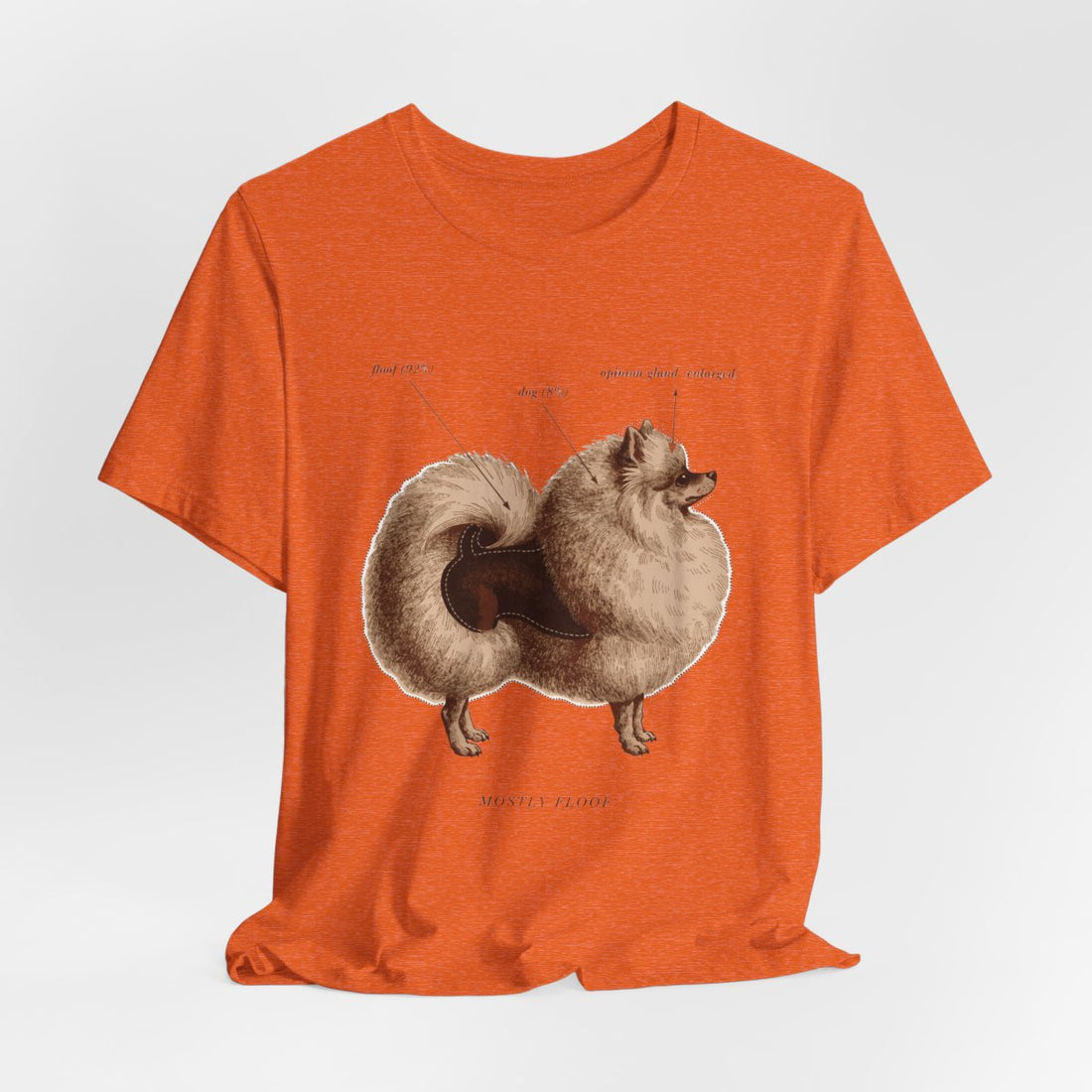 Heather Orange — Hanging | Pomeranian 'Mostly Floof' Tee