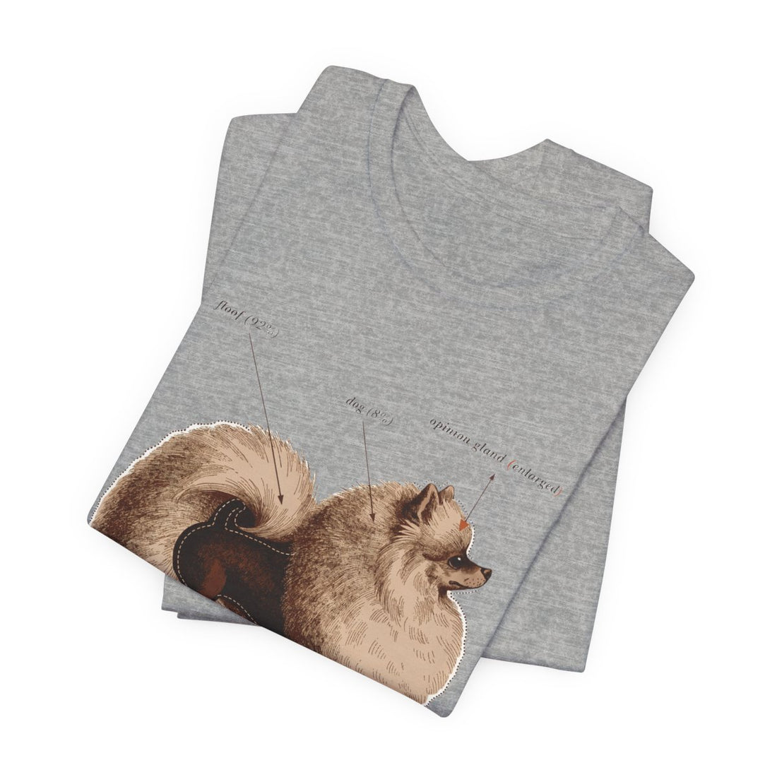 Athletic Heather — Folded | Pomeranian 'Mostly Floof' Tee