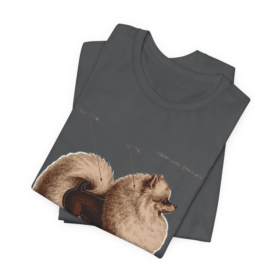 Asphalt — Folded | Pomeranian 'Mostly Floof' Tee