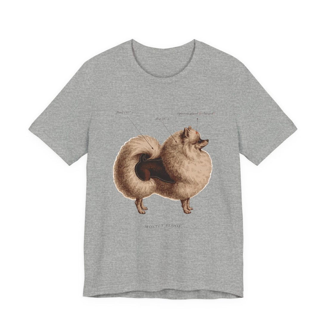 Athletic Heather — Front | Pomeranian 'Mostly Floof' Tee