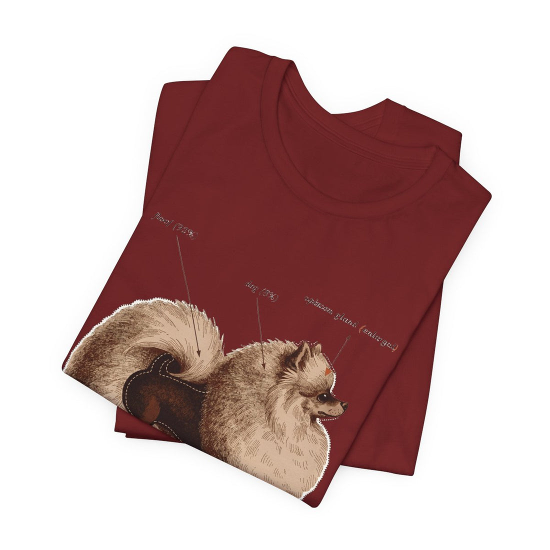 Cardinal — Folded | Pomeranian 'Mostly Floof' Tee