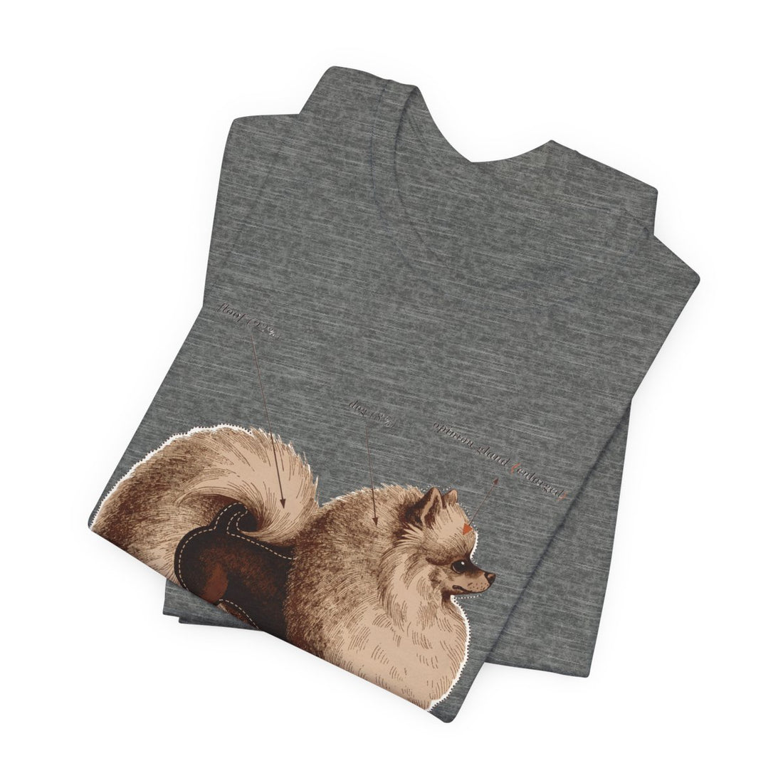 Deep Heather — Folded | Pomeranian 'Mostly Floof' Tee
