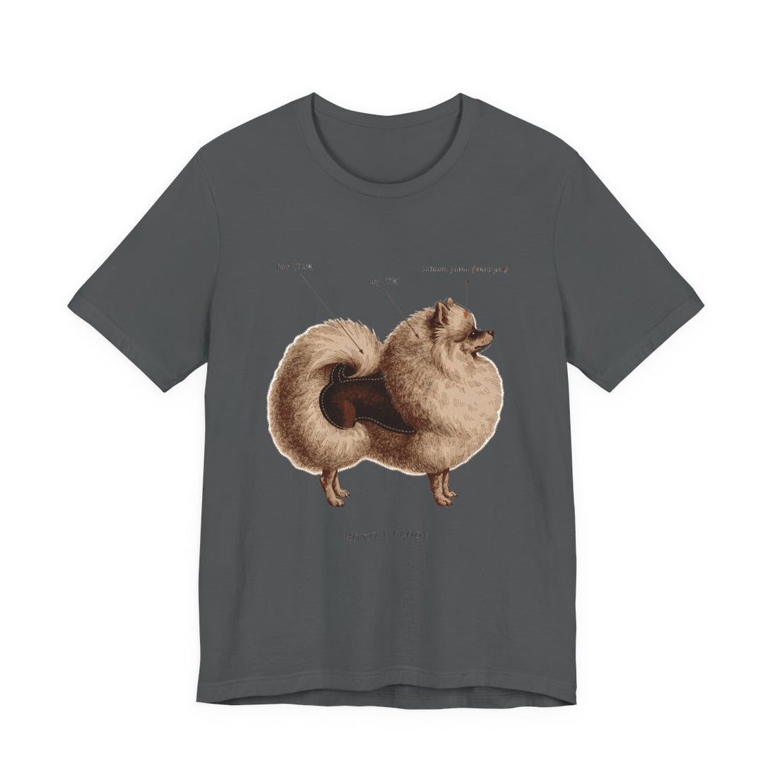 Asphalt — Front | Pomeranian 'Mostly Floof' Tee