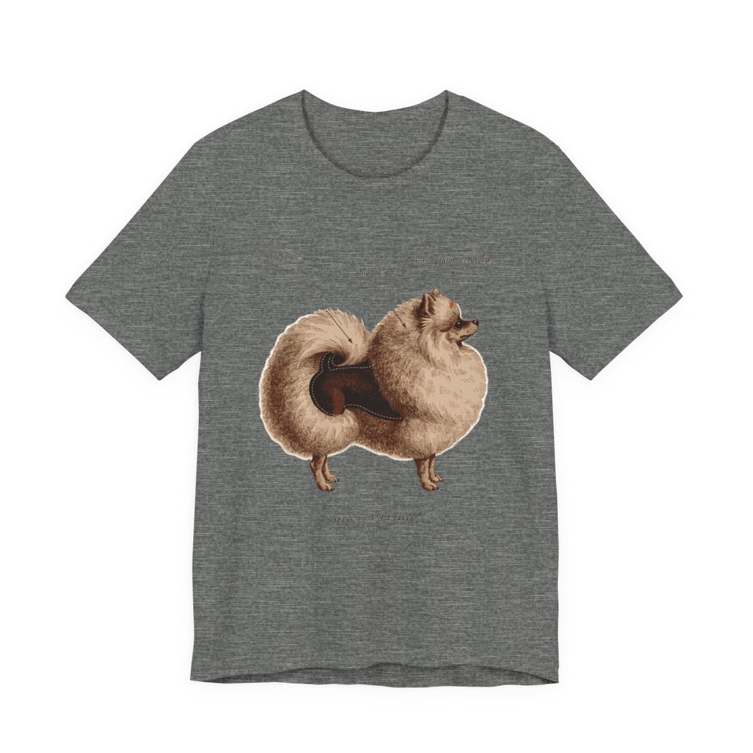 Deep Heather — Front | Pomeranian 'Mostly Floof' Tee