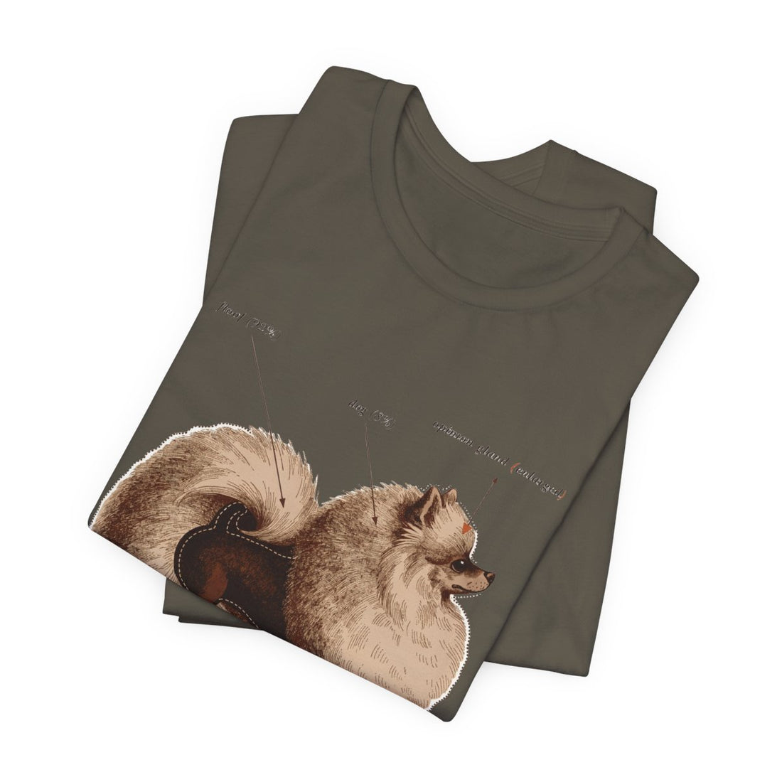 Army — Folded | Pomeranian 'Mostly Floof' Tee