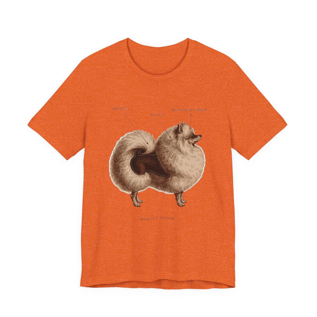 Heather Orange — Front | Pomeranian 'Mostly Floof' Tee