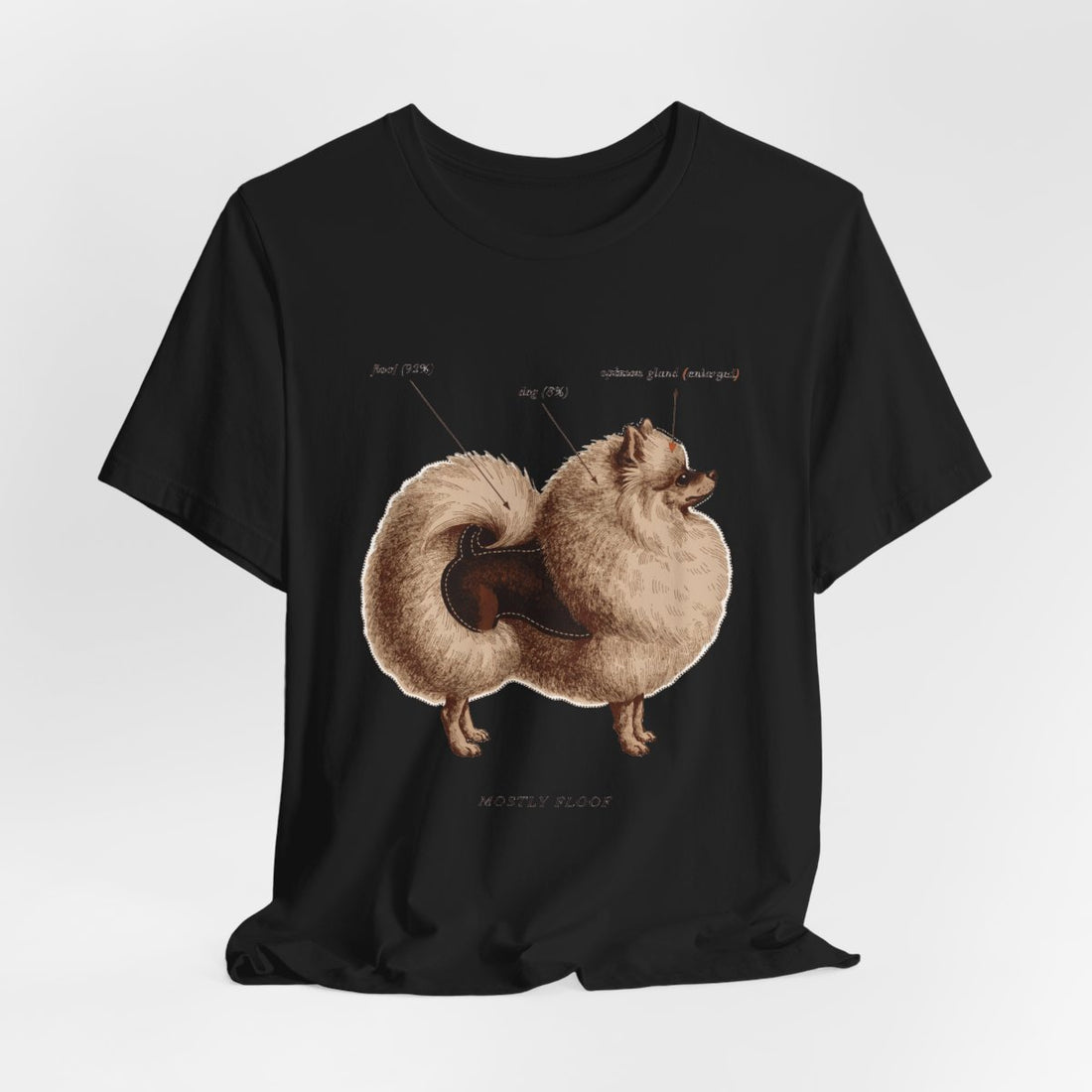Black — Hanging | Pomeranian 'Mostly Floof' Tee