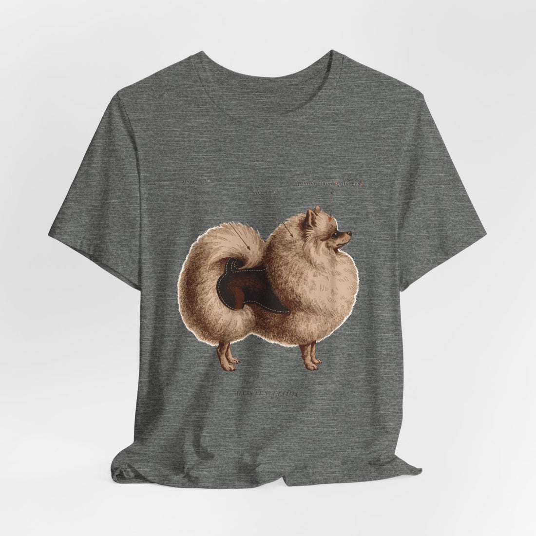 Deep Heather — Hanging | Pomeranian 'Mostly Floof' Tee