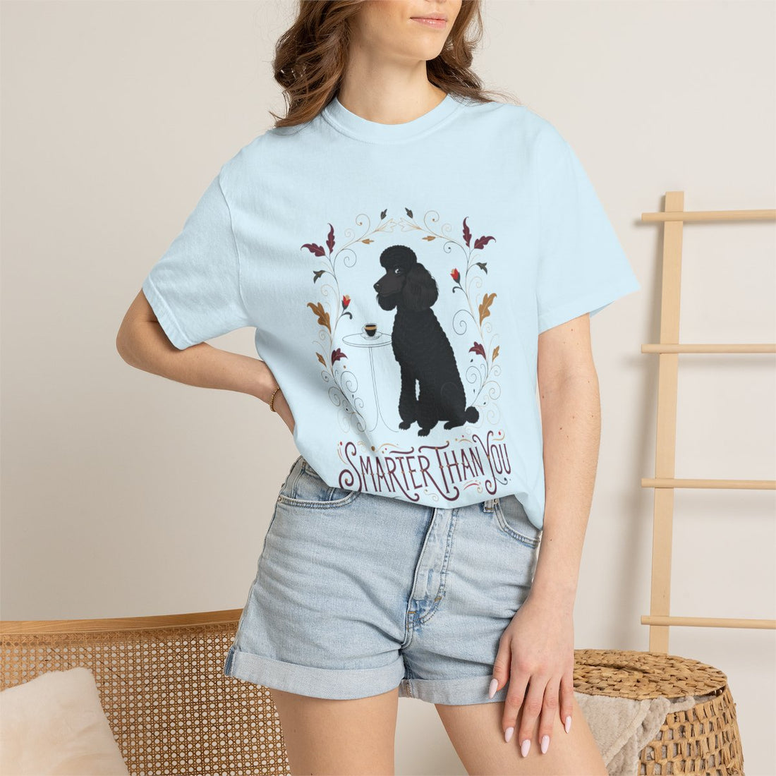 Chambray — Lifestyle | Poodle 'Smarter Than You' Garment-Dyed Tee