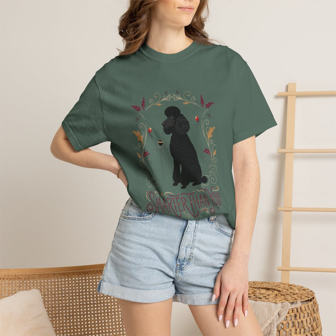 Blue Spruce — Lifestyle | Poodle 'Smarter Than You' Garment-Dyed Tee