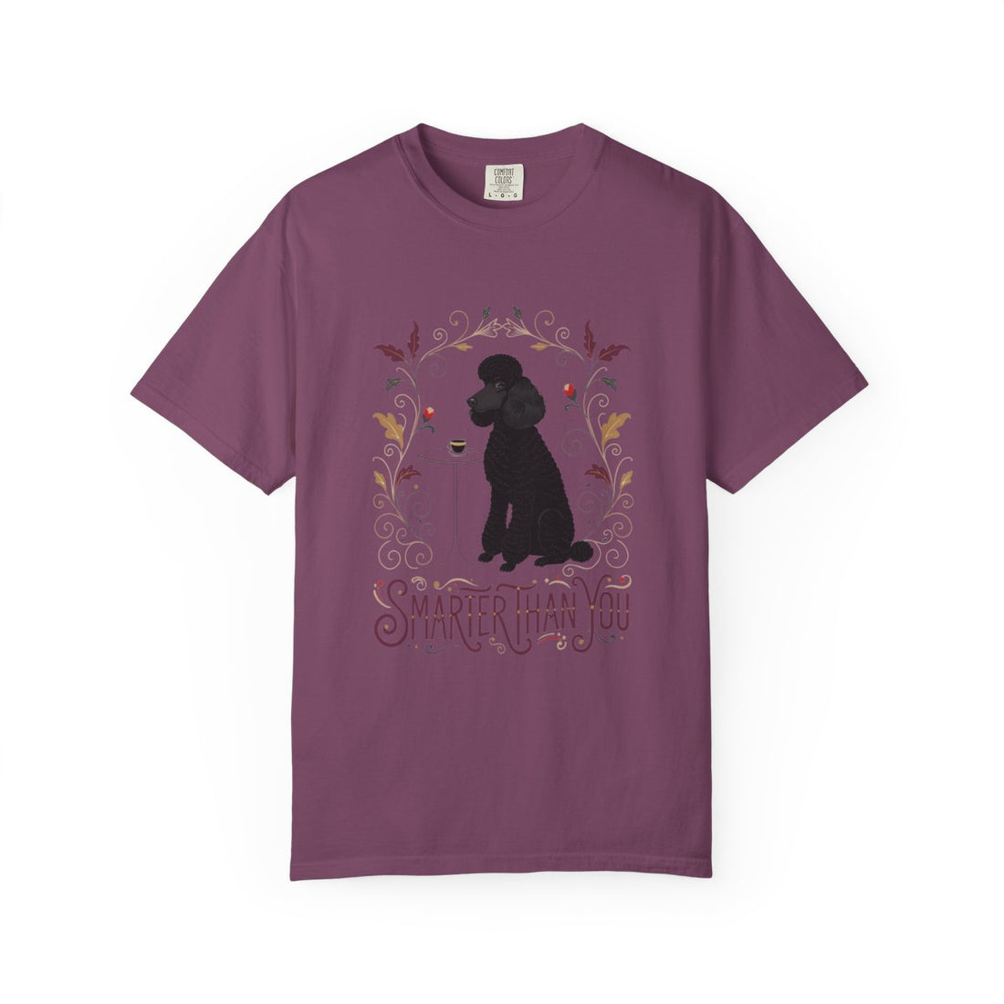 Berry — Front | Poodle 'Smarter Than You' Garment-Dyed Tee