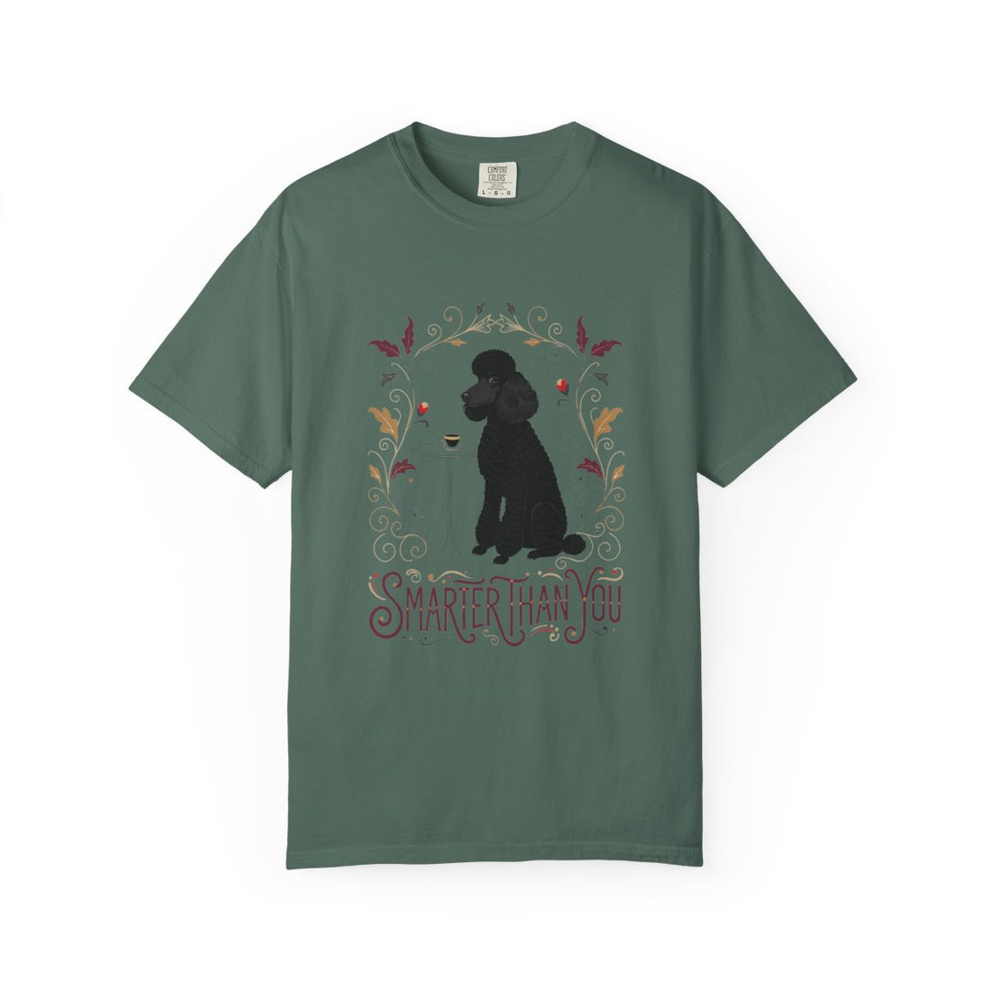 Blue Spruce — Front | Poodle 'Smarter Than You' Garment-Dyed Tee