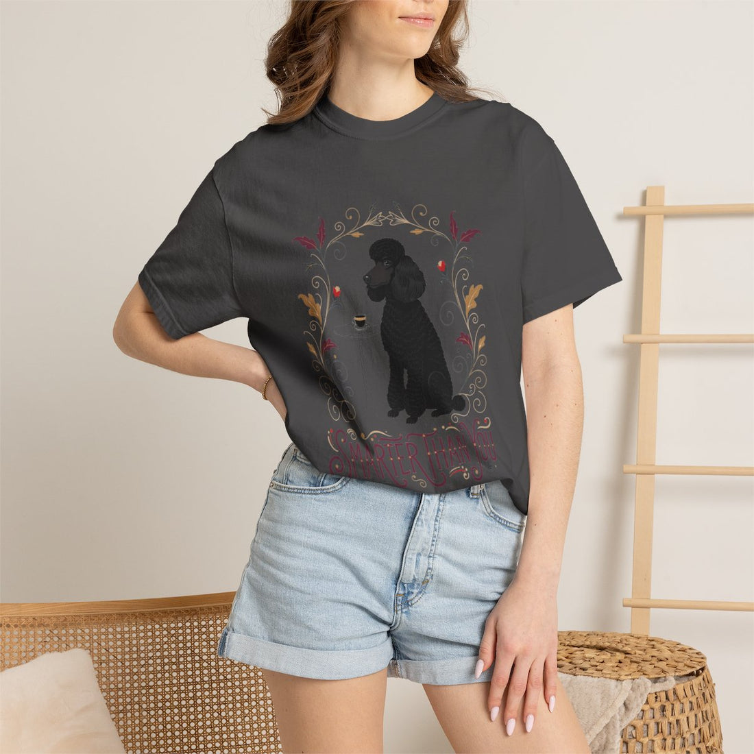 Graphite — Lifestyle | Poodle 'Smarter Than You' Garment-Dyed Tee