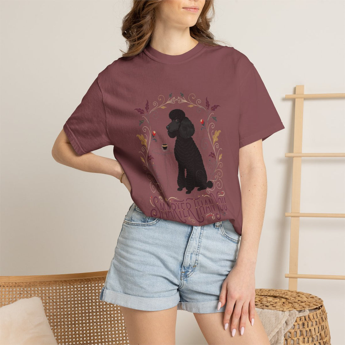 Brick — Lifestyle | Poodle 'Smarter Than You' Garment-Dyed Tee