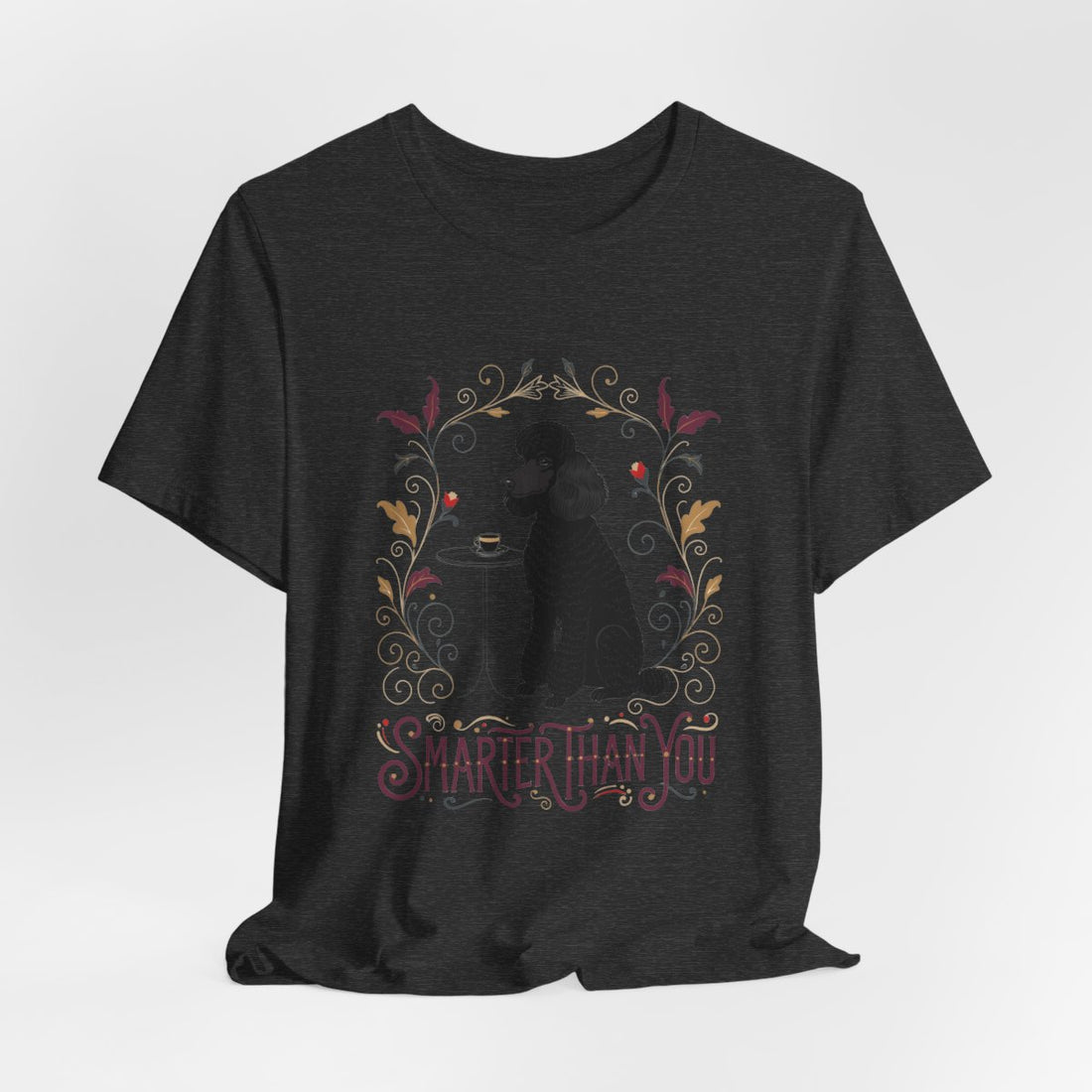 Dark Grey Heather — Hanging | Poodle 'Smarter Than You' Tee