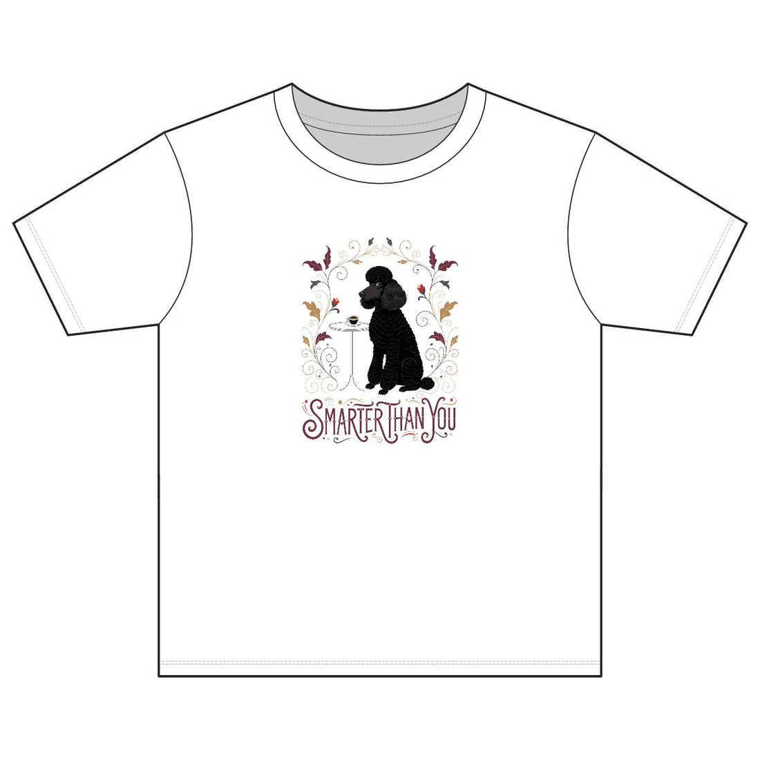 White — Front | Poodle 'Smarter Than You' Youth Tee