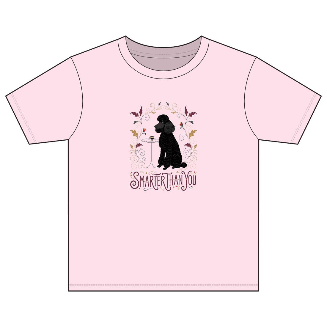 Light Pink — Front | Poodle 'Smarter Than You' Youth Tee