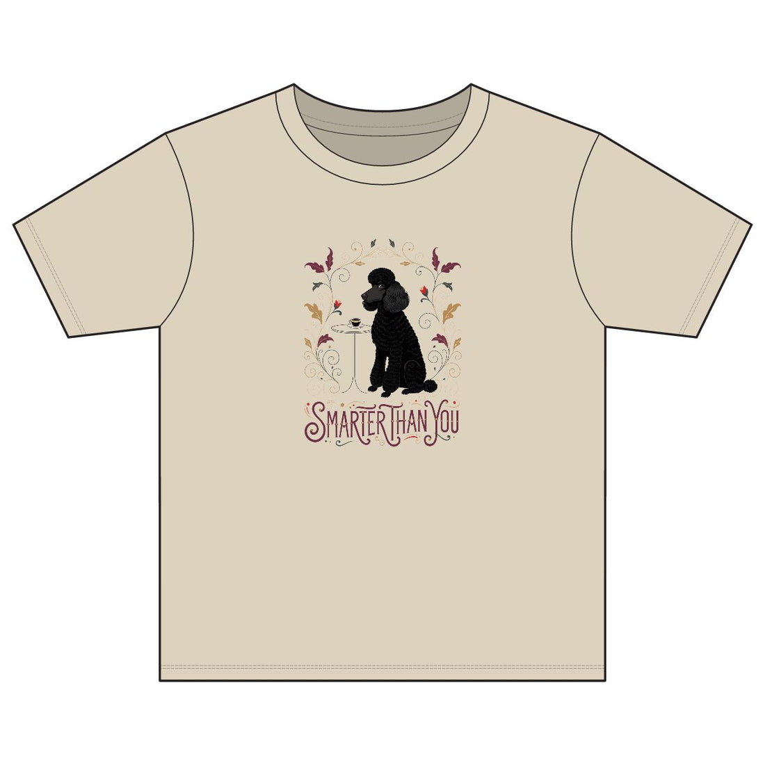 Sand — Front | Poodle 'Smarter Than You' Youth Tee