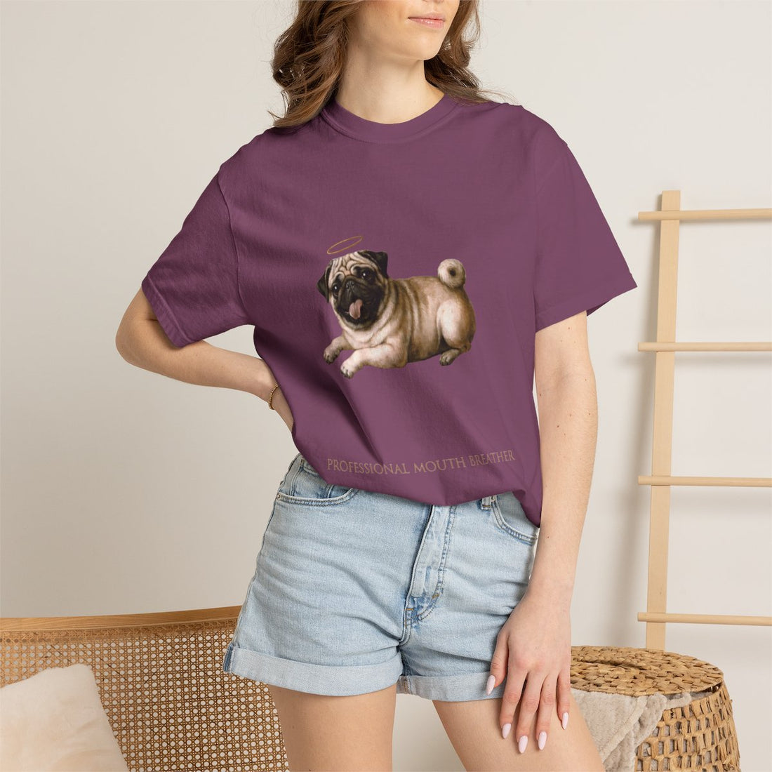 Berry — Lifestyle | Pug 'Professional Mouth Breather' Garment-Dyed Tee