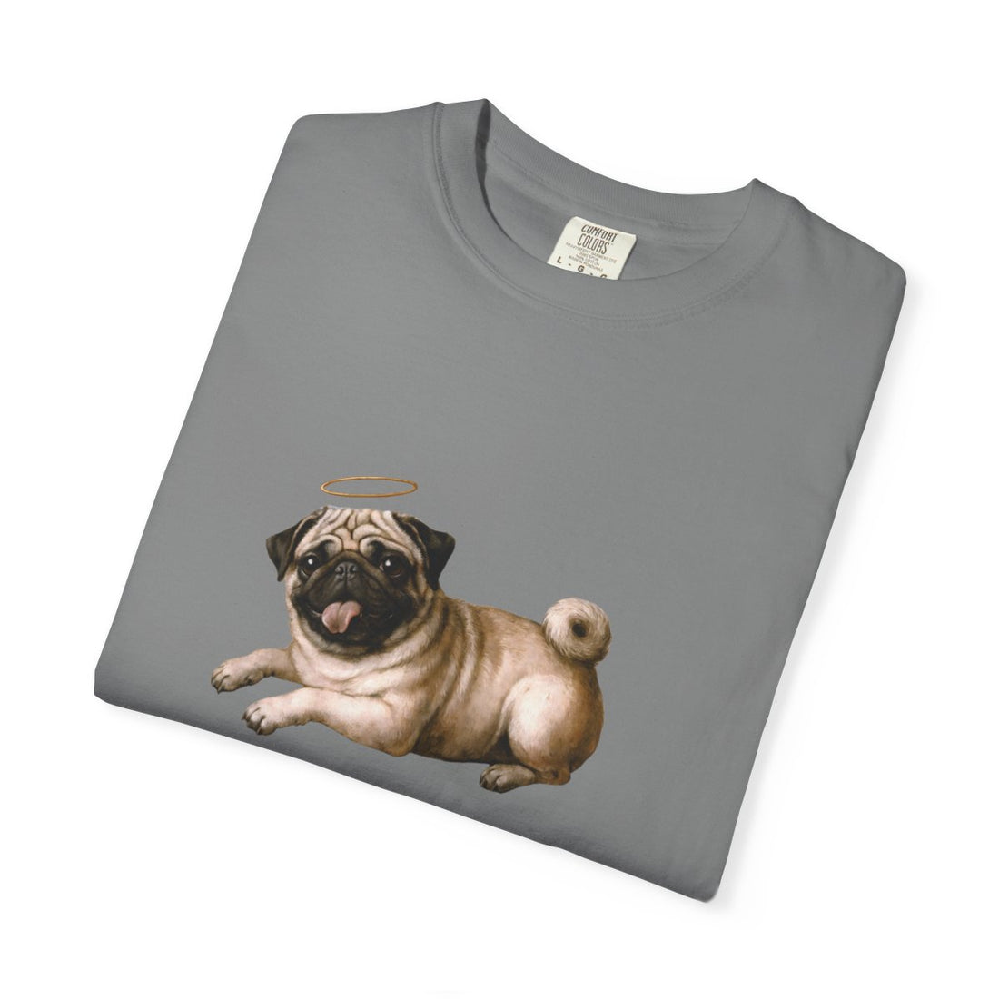 Grey — Folded | Pug 'Professional Mouth Breather' Garment-Dyed Tee