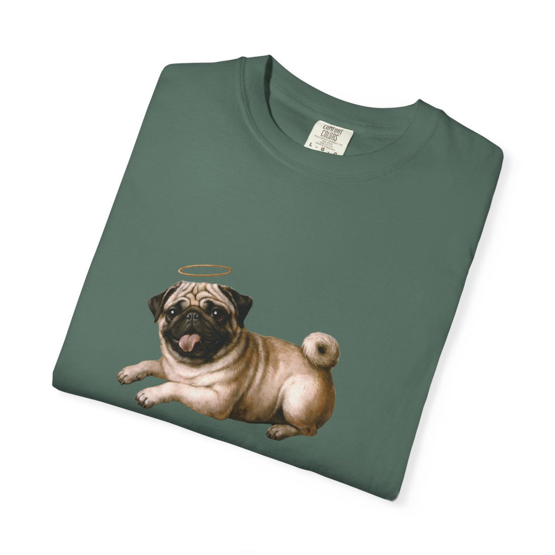 Blue Spruce — Folded | Pug 'Professional Mouth Breather' Garment-Dyed Tee
