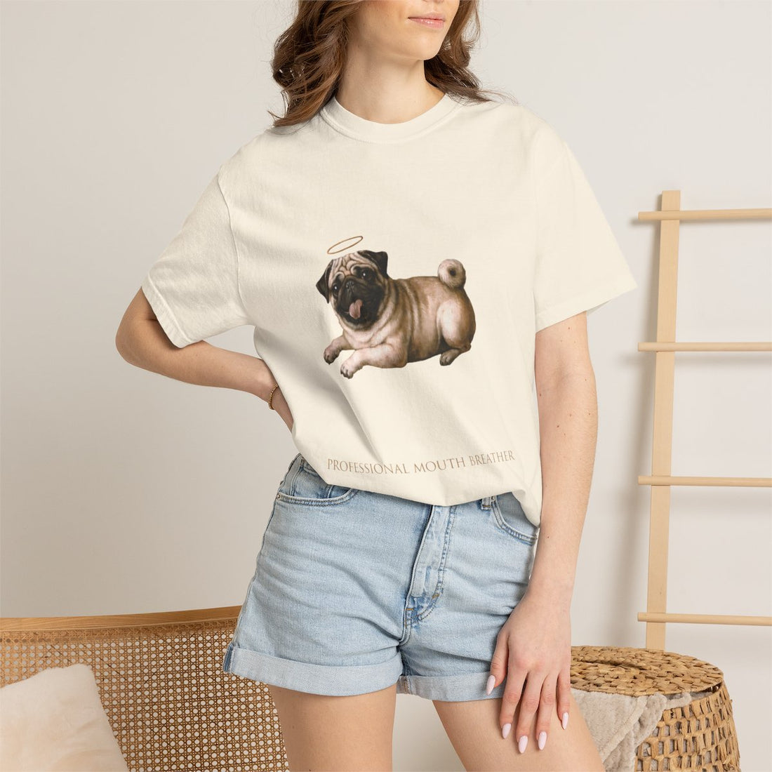 Ivory — Lifestyle | Pug 'Professional Mouth Breather' Garment-Dyed Tee