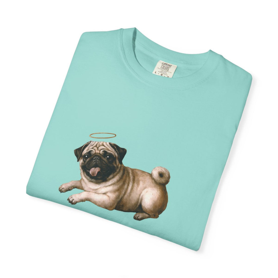Chalky Mint — Folded | Pug 'Professional Mouth Breather' Garment-Dyed Tee