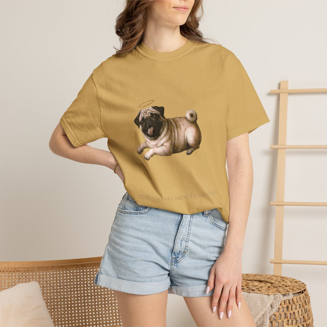 Mustard — Lifestyle | Pug 'Professional Mouth Breather' Garment-Dyed Tee