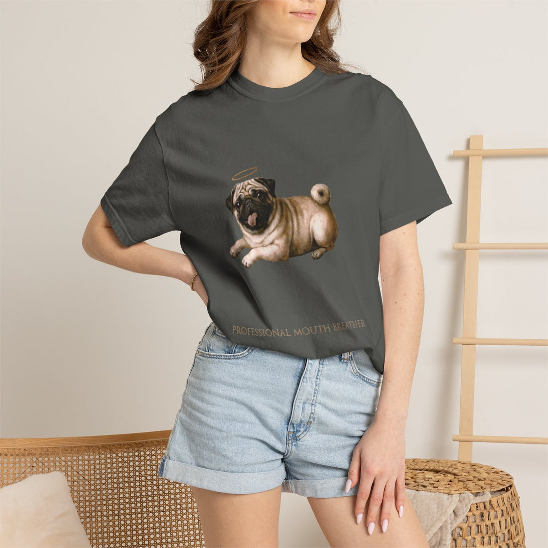 Pepper — Lifestyle | Pug 'Professional Mouth Breather' Garment-Dyed Tee