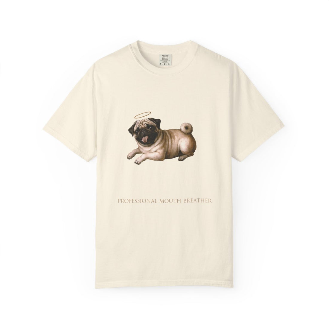 Ivory — Front | Pug 'Professional Mouth Breather' Garment-Dyed Tee