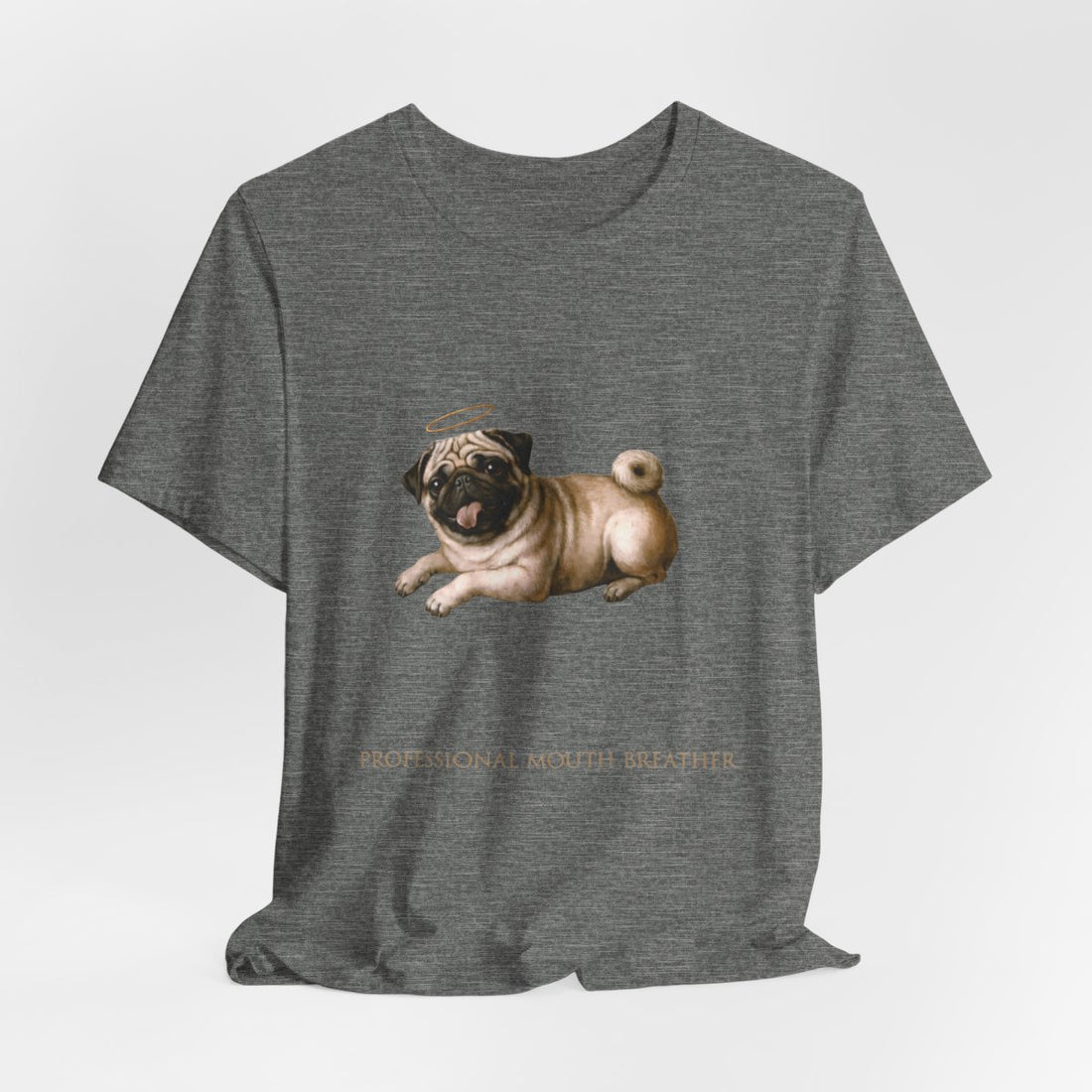Deep Heather — Hanging | Pug 'Professional Mouth Breather' Tee