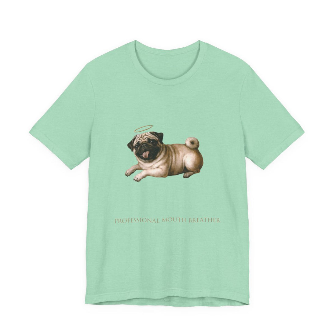 Heather Mint — Front | Pug 'Professional Mouth Breather' Tee