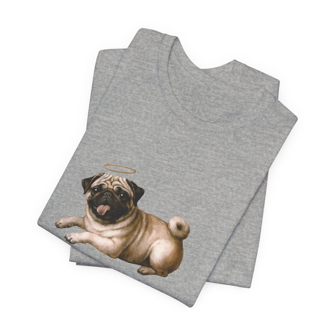 Athletic Heather — Folded | Pug 'Professional Mouth Breather' Tee