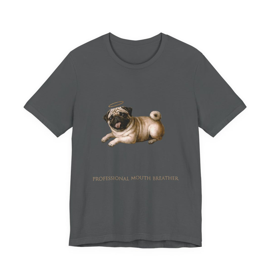 Asphalt — Front | Pug 'Professional Mouth Breather' Tee