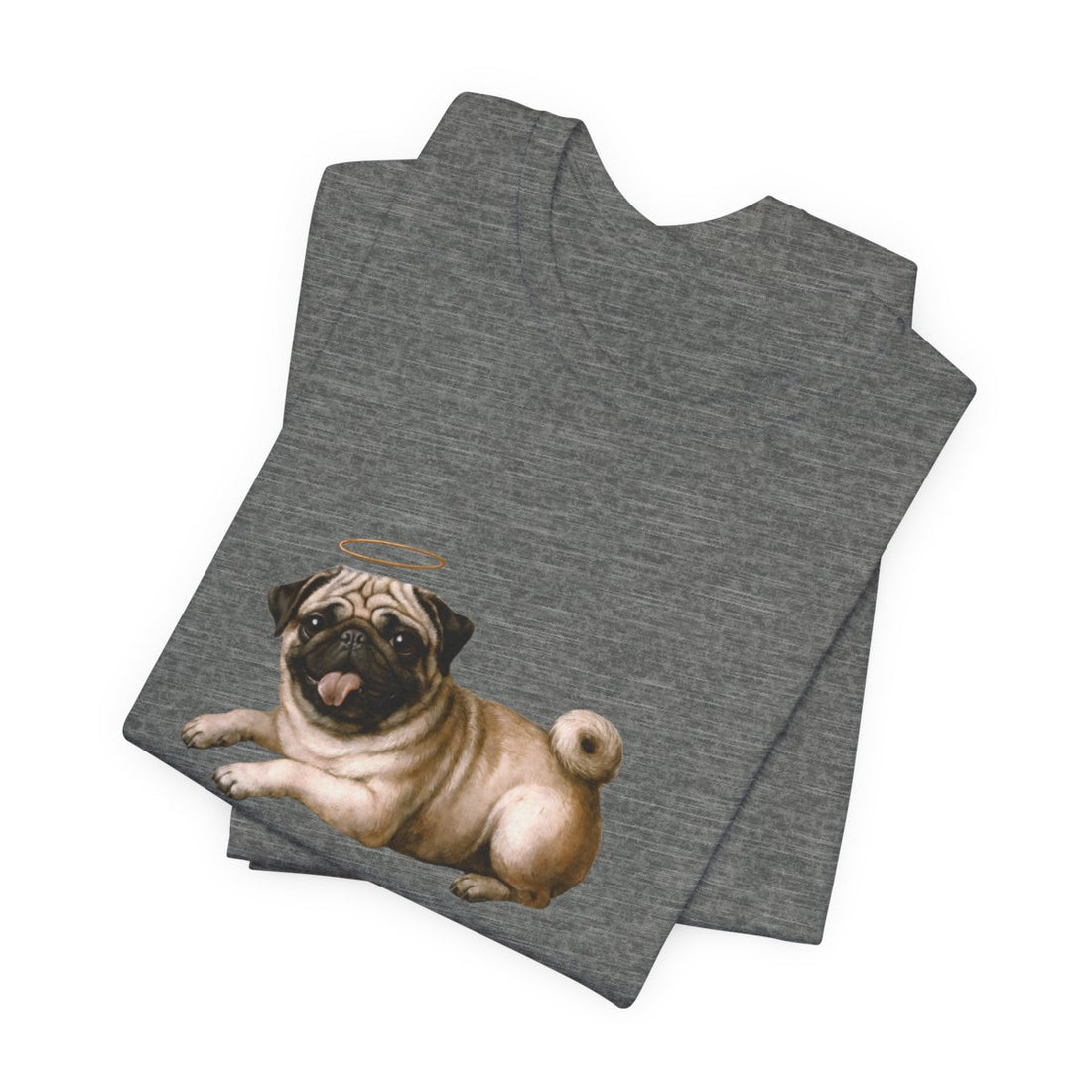 Deep Heather — Folded | Pug 'Professional Mouth Breather' Tee