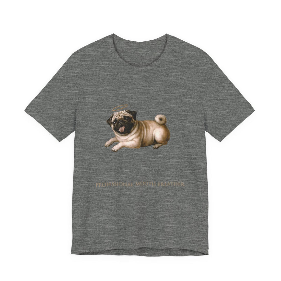 Deep Heather — Front | Pug 'Professional Mouth Breather' Tee