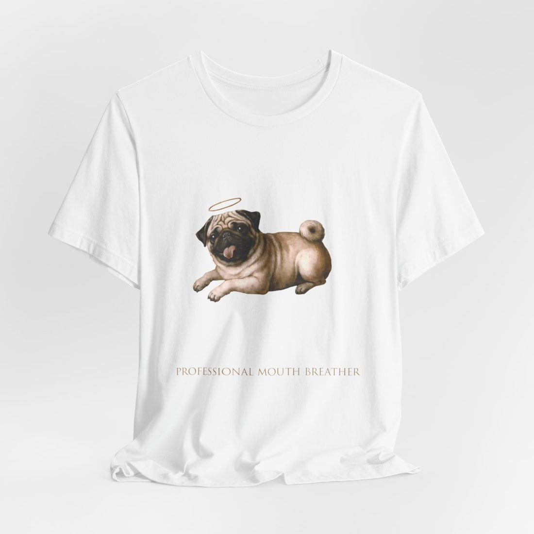 White — Hanging | Pug 'Professional Mouth Breather' Tee