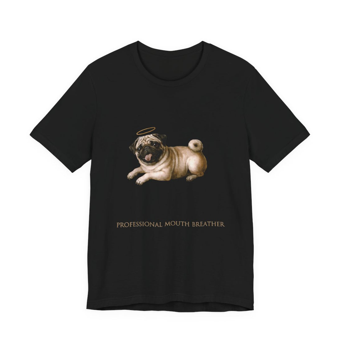 Black — Front | Pug 'Professional Mouth Breather' Tee
