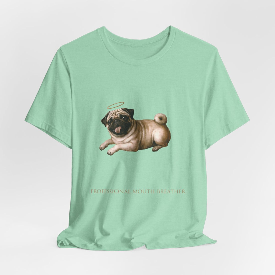 Heather Mint — Hanging | Pug 'Professional Mouth Breather' Tee