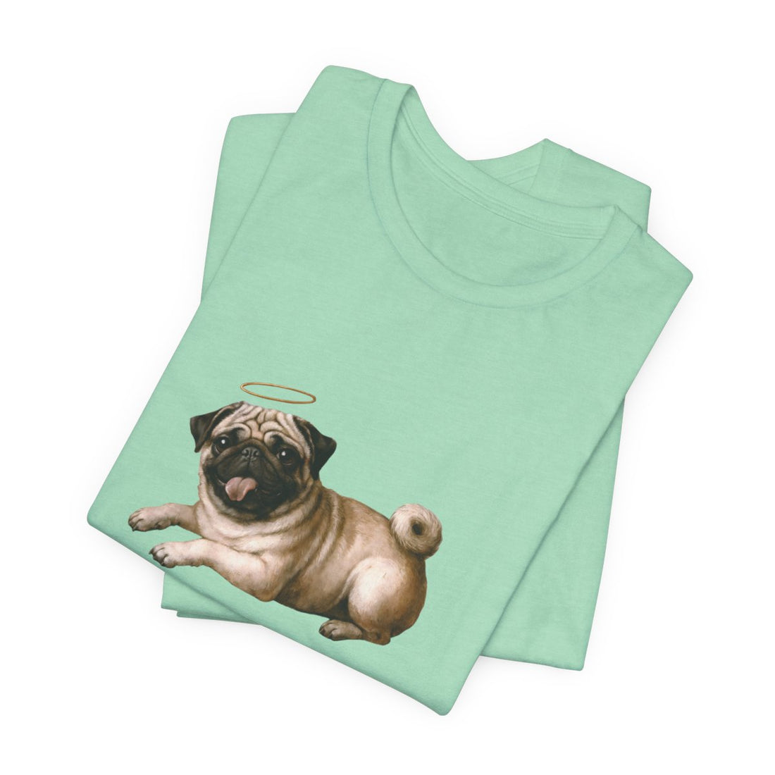 Heather Mint — Folded | Pug 'Professional Mouth Breather' Tee