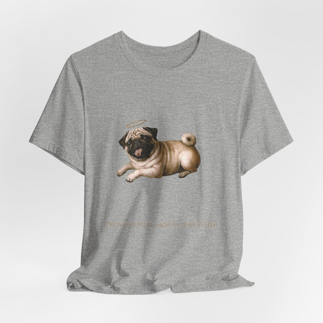 Athletic Heather — Hanging | Pug 'Professional Mouth Breather' Tee